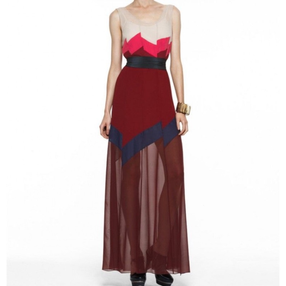 BCBG Max Azria Runway Bon Voyage Dress, Ruby XXS